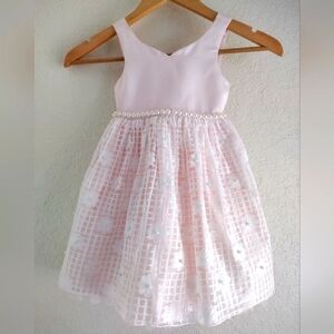 American Princess Kids' Imitation Pearl Lace Sleeveless Dress
